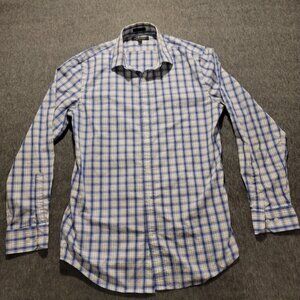 Banana Republic Blue and White Checkered Casual Button Down Shirt